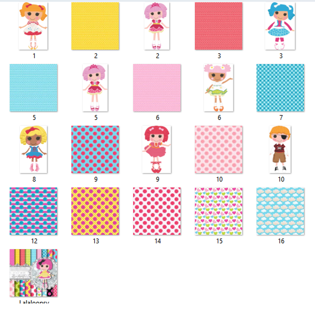 Kit Digital Papéis Lalaloopsy  2