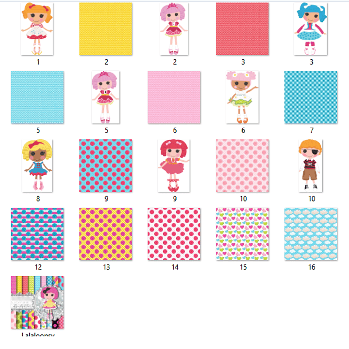 Kit Digital Papéis Lalaloopsy  2