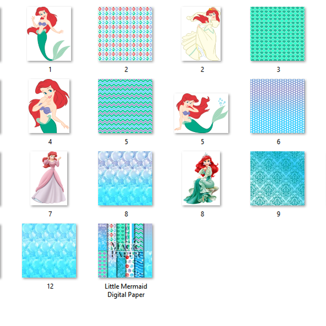 Kit Digital Papéis Ariel  2