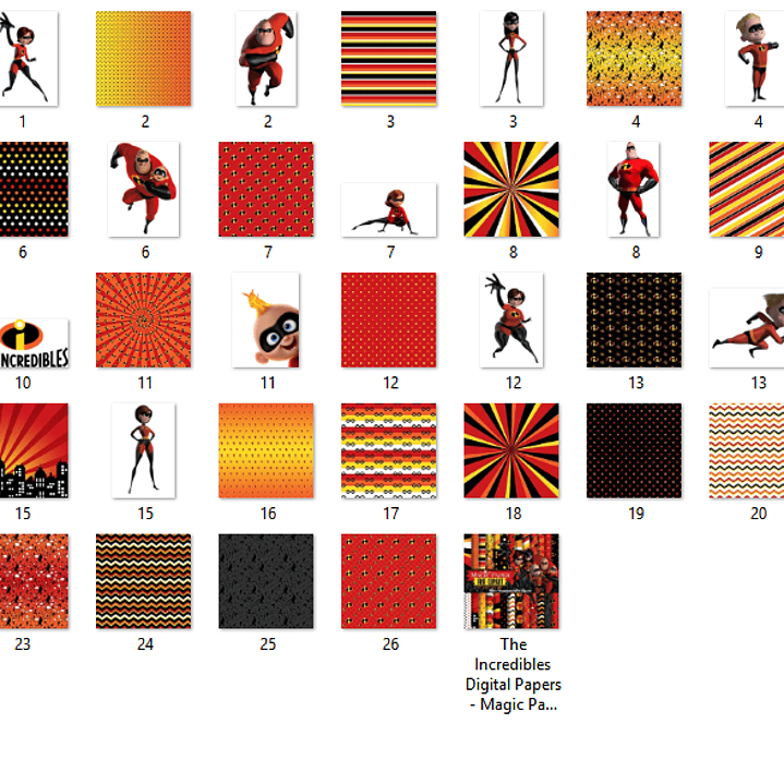 KIt Digital Papéis Os Incríveis  2