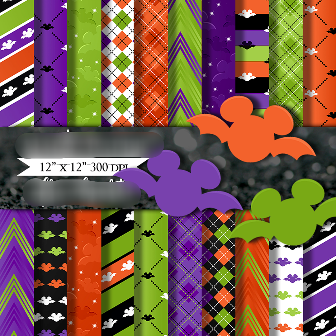 Kit Digital Papéis MIckey Mouse Halloween  1