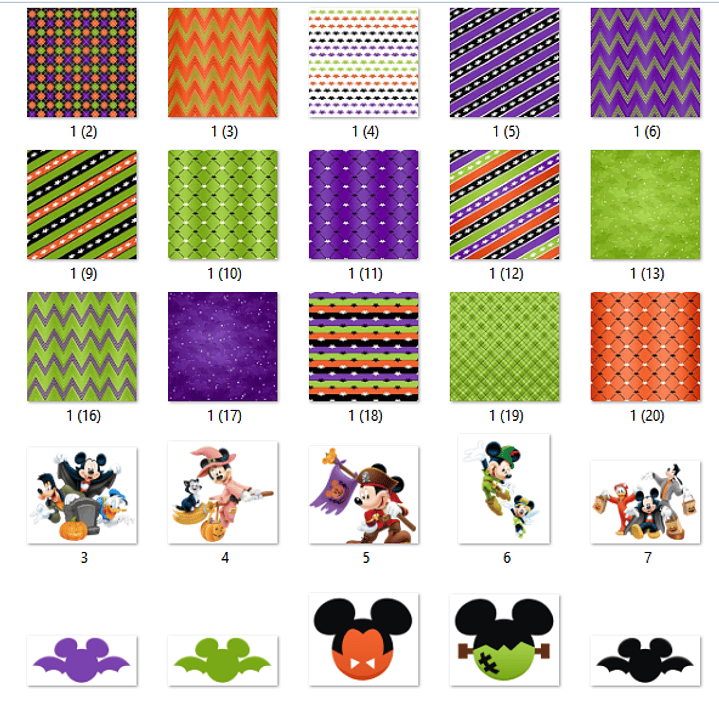 Kit Digital Papéis MIckey Mouse Halloween  2