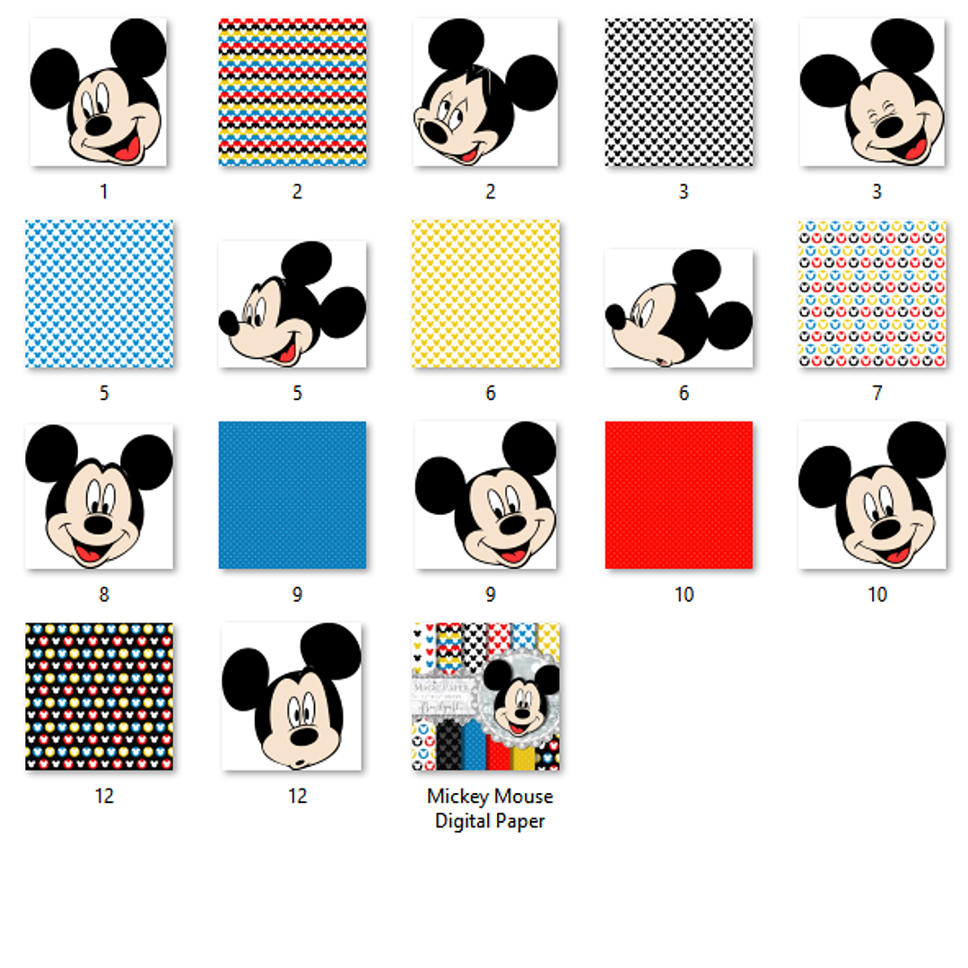 Kit Digital Papéis Mickey Mouse  2