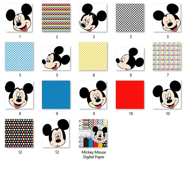 Kit Digital Papéis Mickey Mouse  2