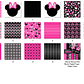 Kit Digital Papéis Minnie Mouse Preto com Rosa  - Thumbnail 2