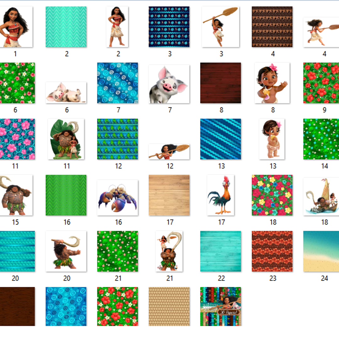 Kit Digital Papéis Moana  2
