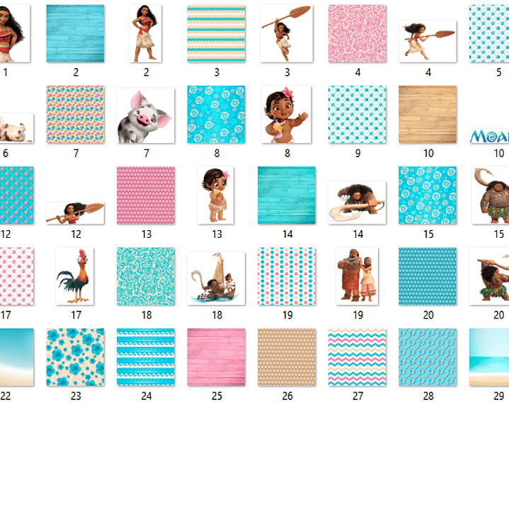 Kit Digital Papéis Moana Bebê 2