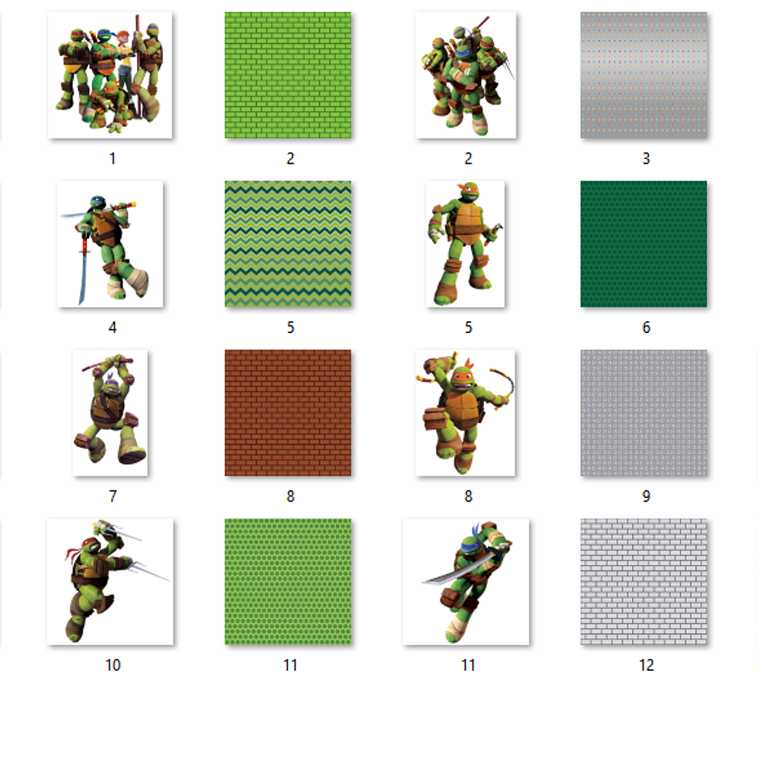 Kit Digital Papéis Tartarugas Ninja  2
