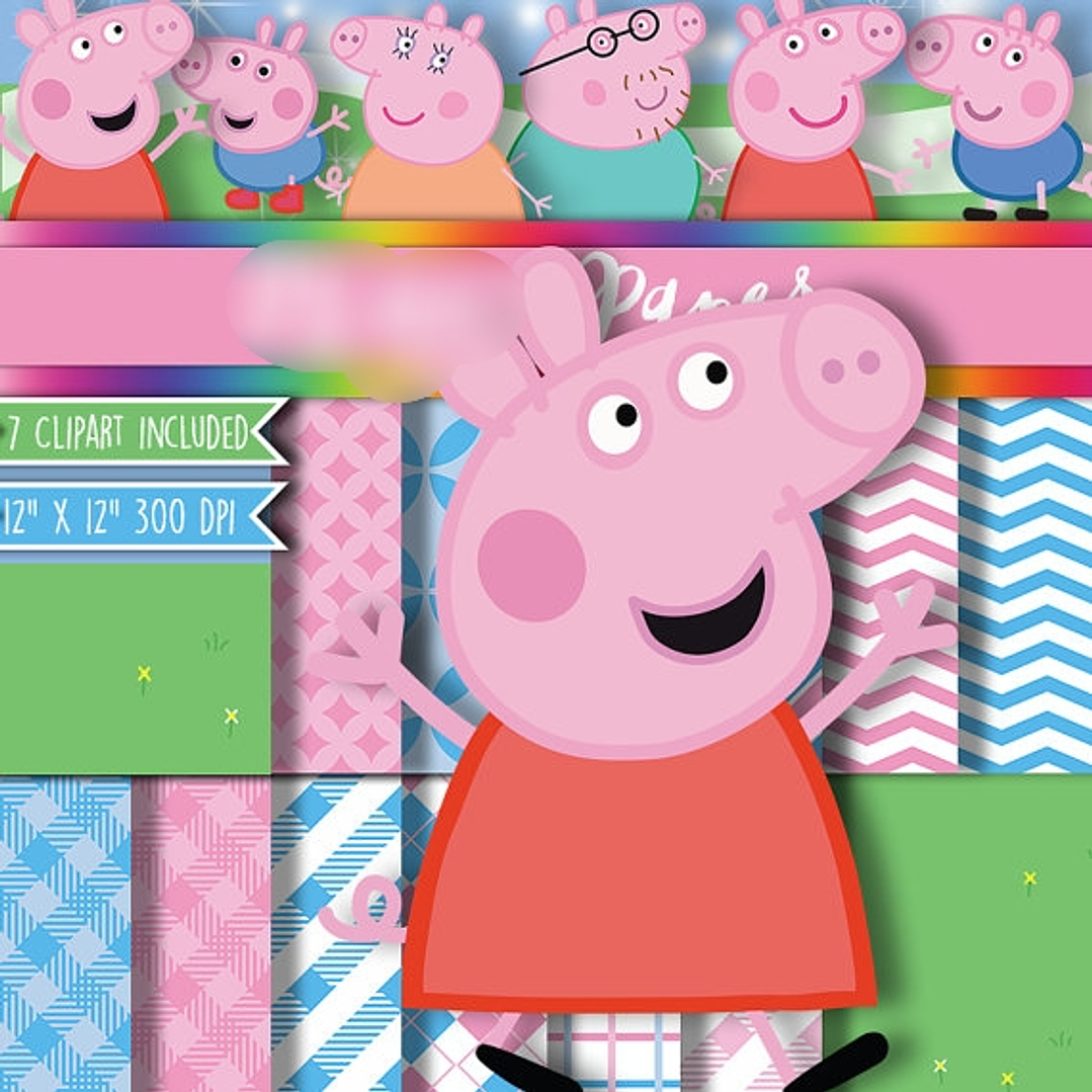 Kit Digital Papéis Peppa Pig  1