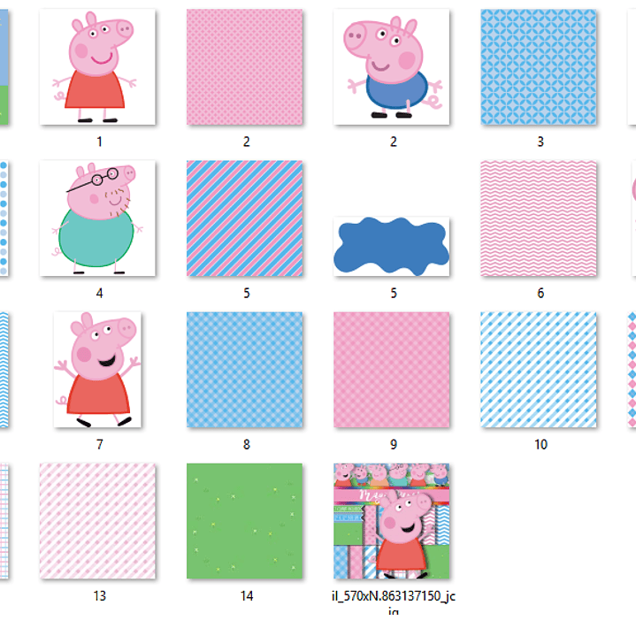 Kit Digital Papéis Peppa Pig  2