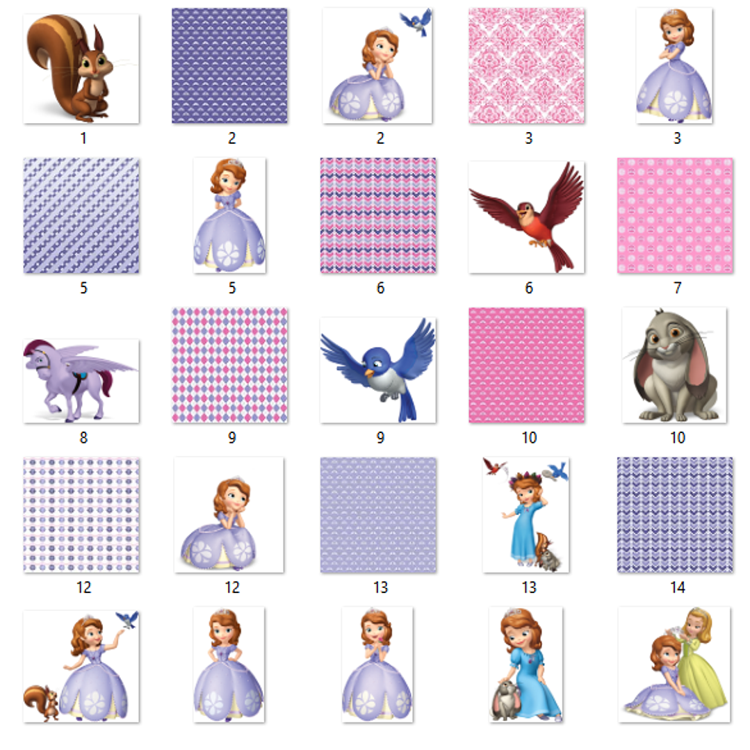 Kit Digital Papéis Princesinha Sofia  2