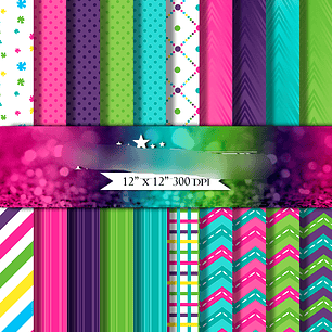 Kit Digital Papéis Coloridos