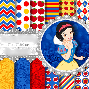 Kit Digital Papéis Branca de Neve 