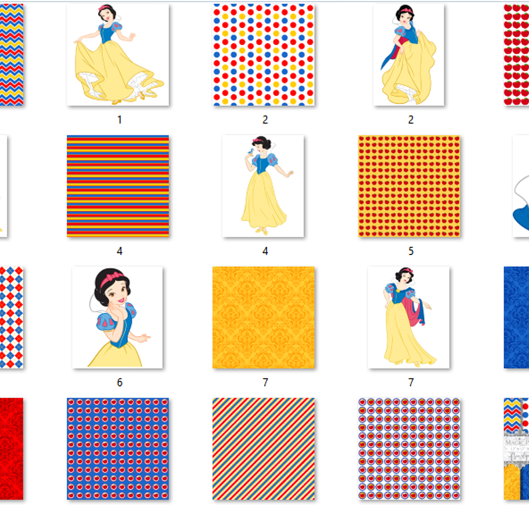 Kit Digital Papéis Branca de Neve  2