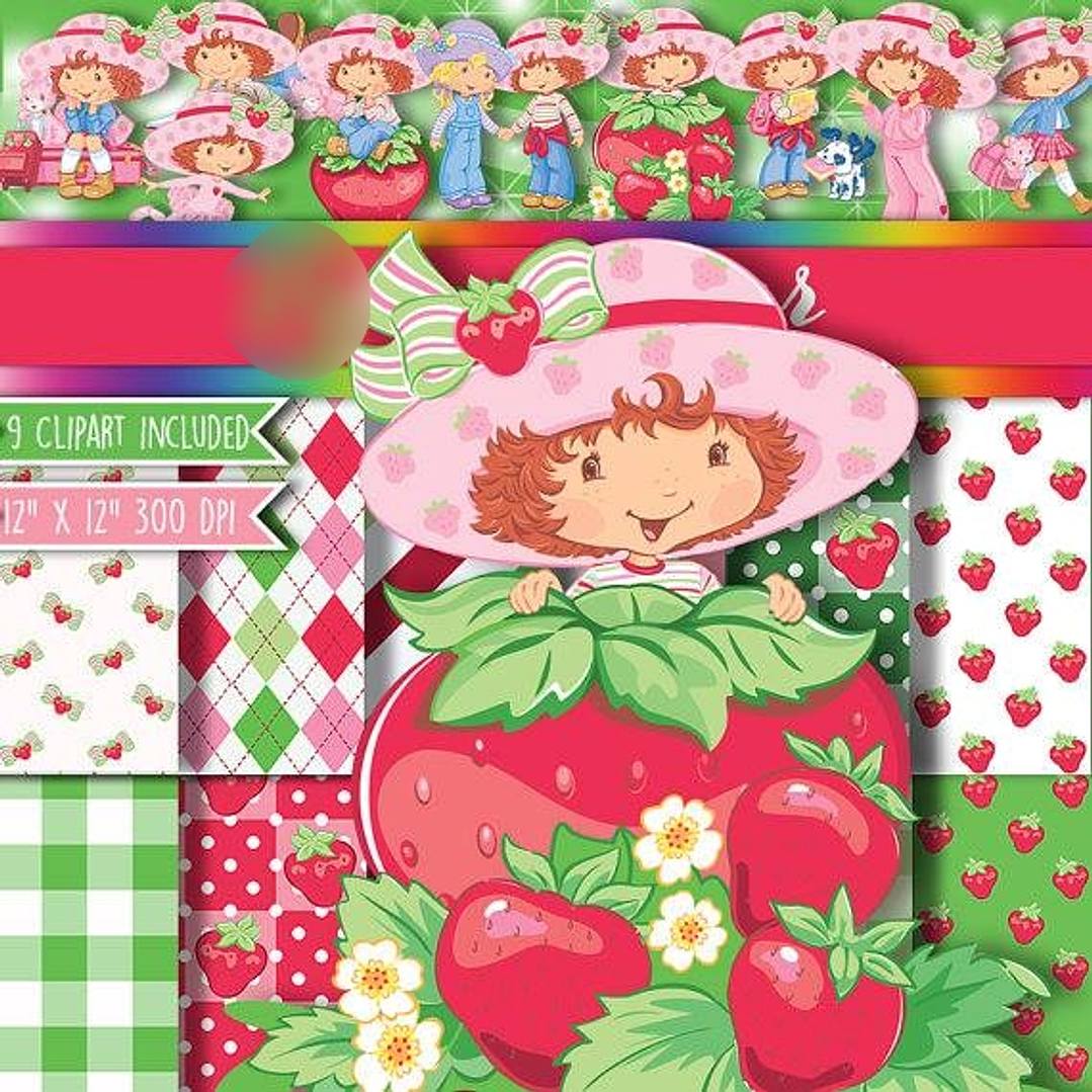 Kit Digital Papéis Moranguinho 1