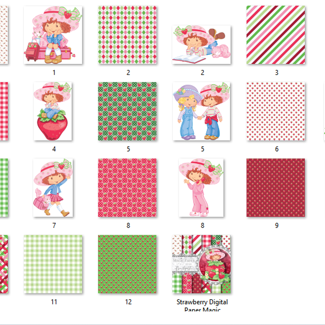 Kit Digital Papéis Moranguinho 2