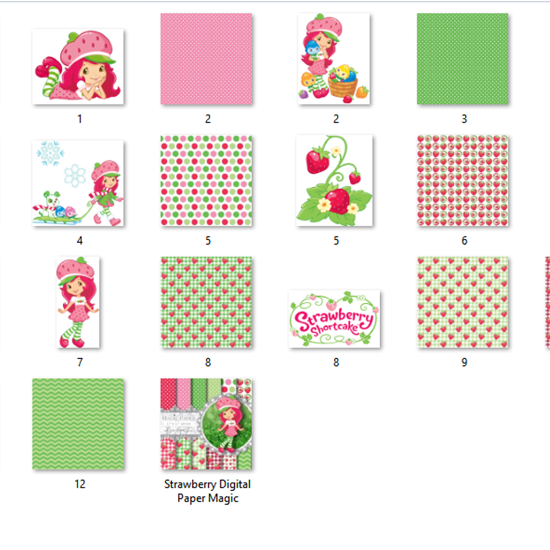 Kit Digital Papéis Moranguinho 02 2