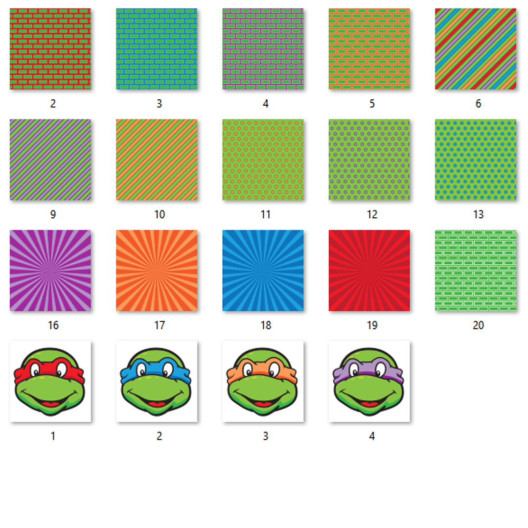 Kit Digital Papéis Tartarugas Ninja  2