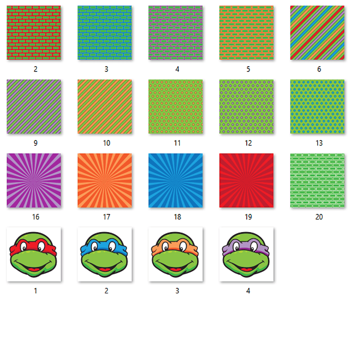 Kit Digital Papéis Tartarugas Ninja  2