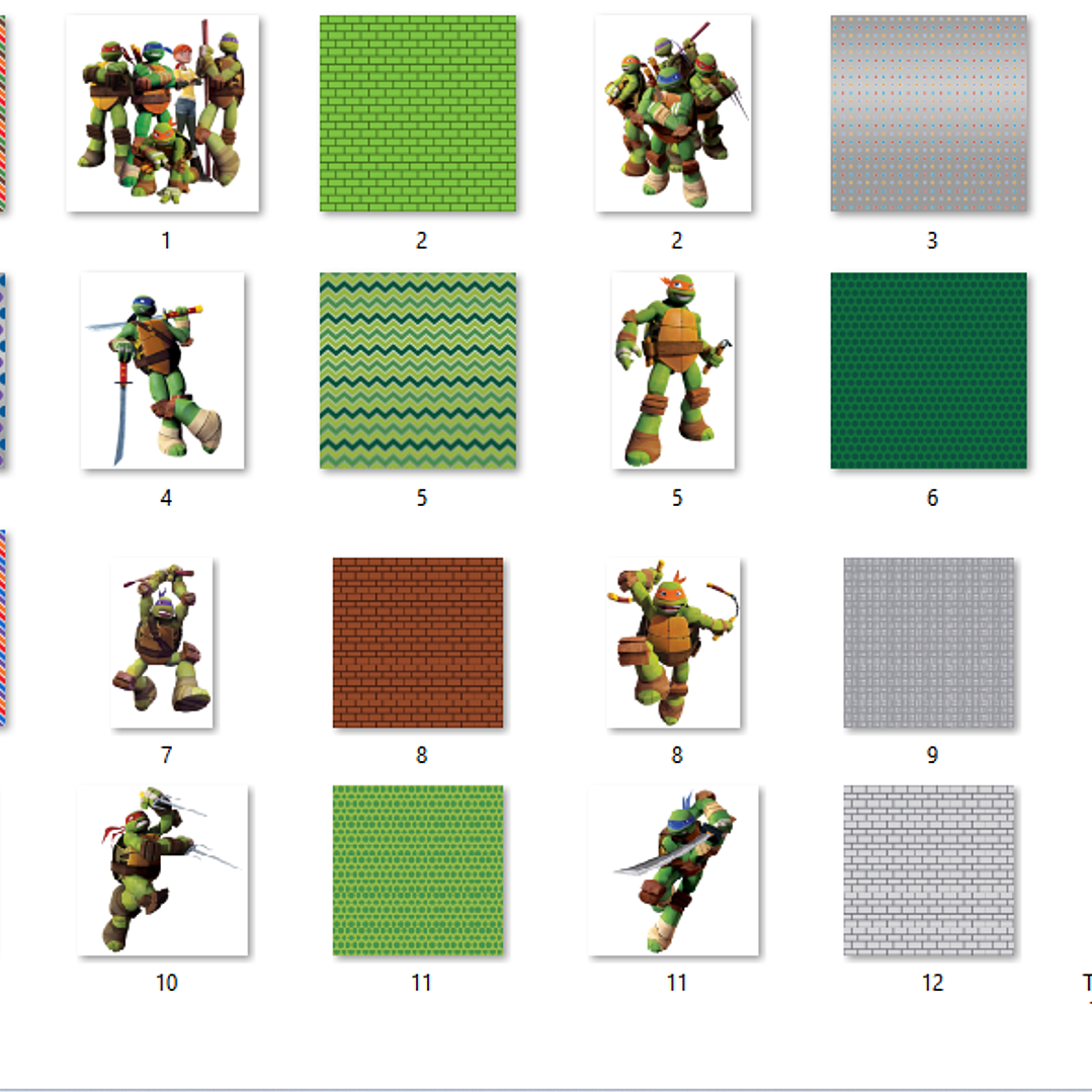 Kit Digital Papéis Tartarugas Ninjas 02  2