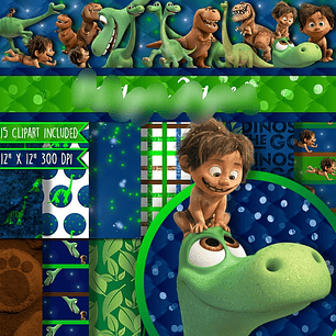 Kit Digital Papéis O Bom Dinossauro 