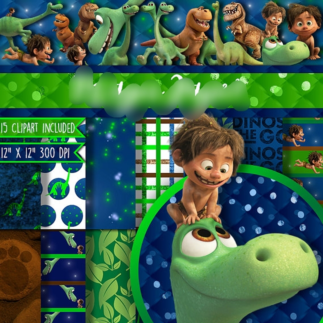 Kit Digital Papéis O Bom Dinossauro  1