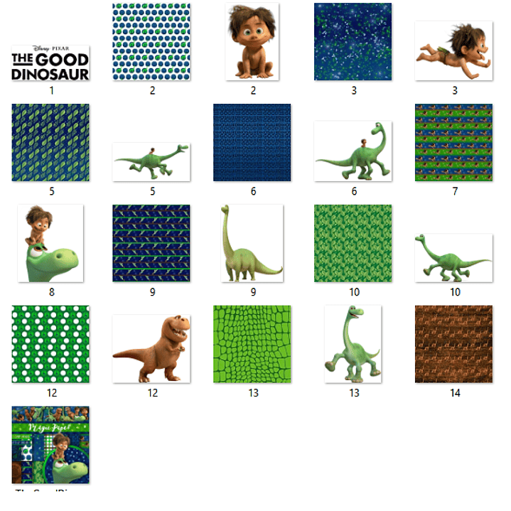 Kit Digital Papéis O Bom Dinossauro  2