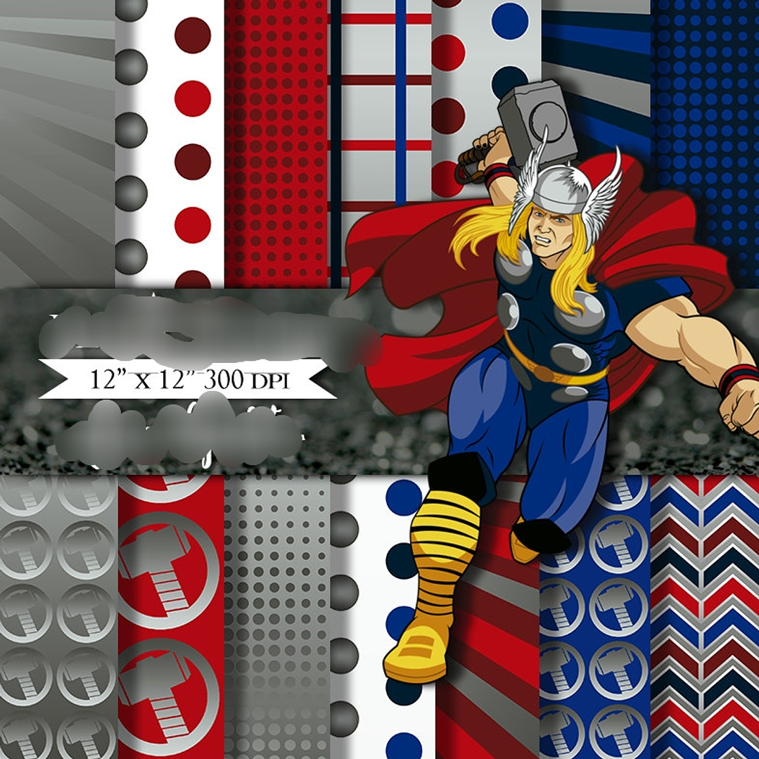 Kit Digital Papéis Thor 1