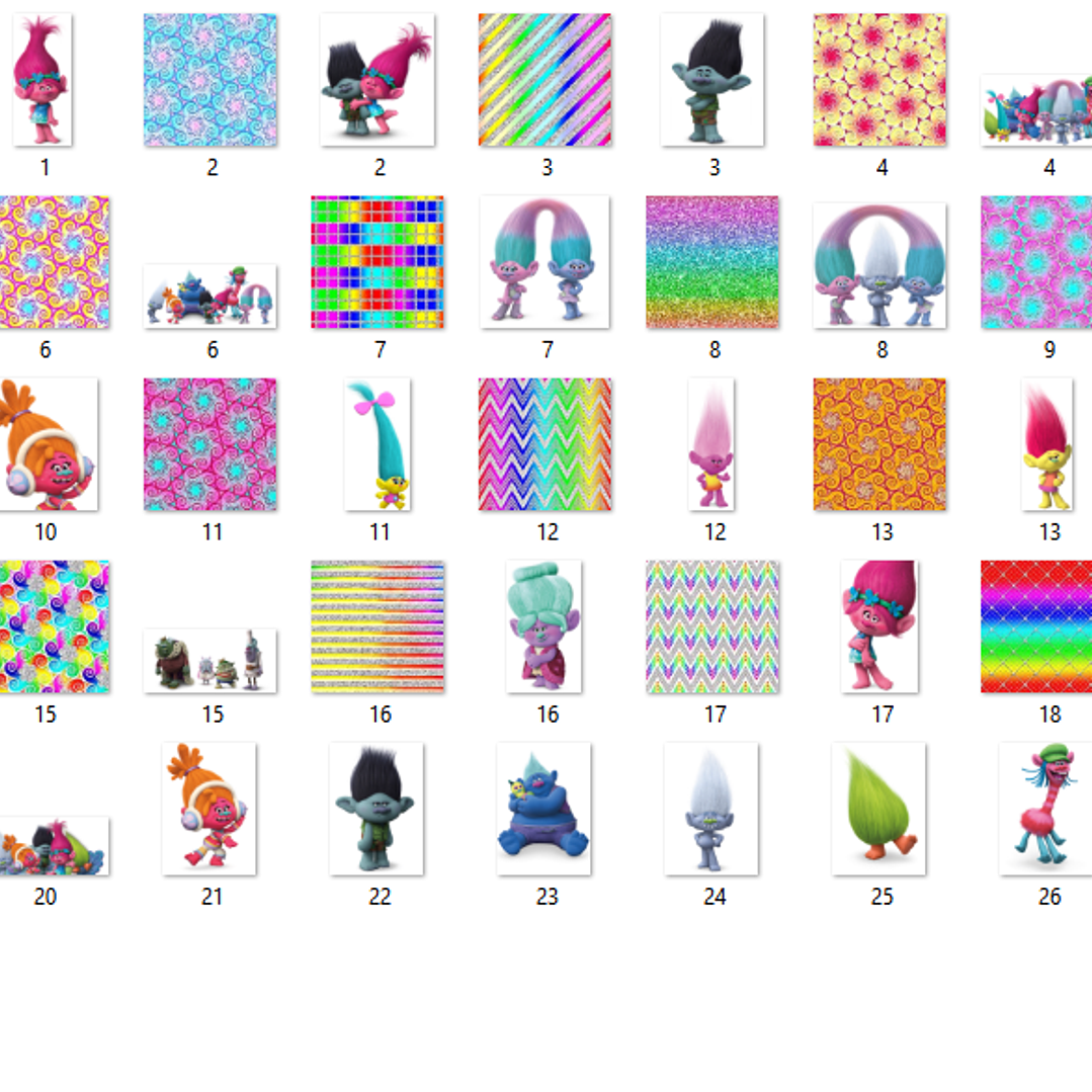 Kit Digital Papéis Trolls 2