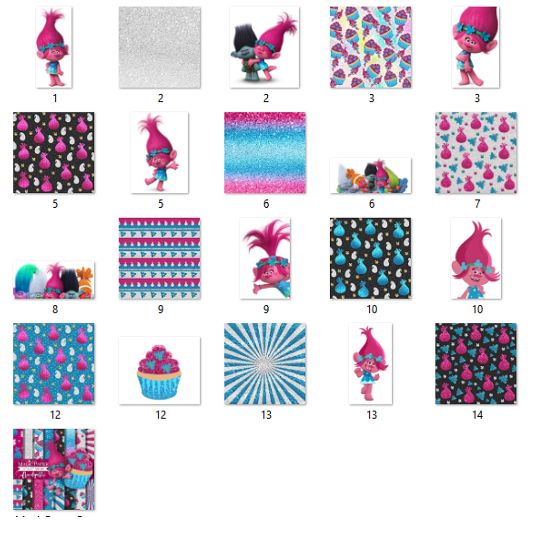Kit Digital Papéis Trolls 02 2