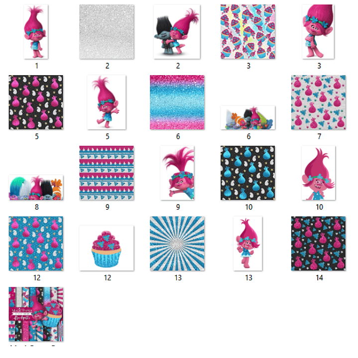 Kit Digital Papéis Trolls 02 2