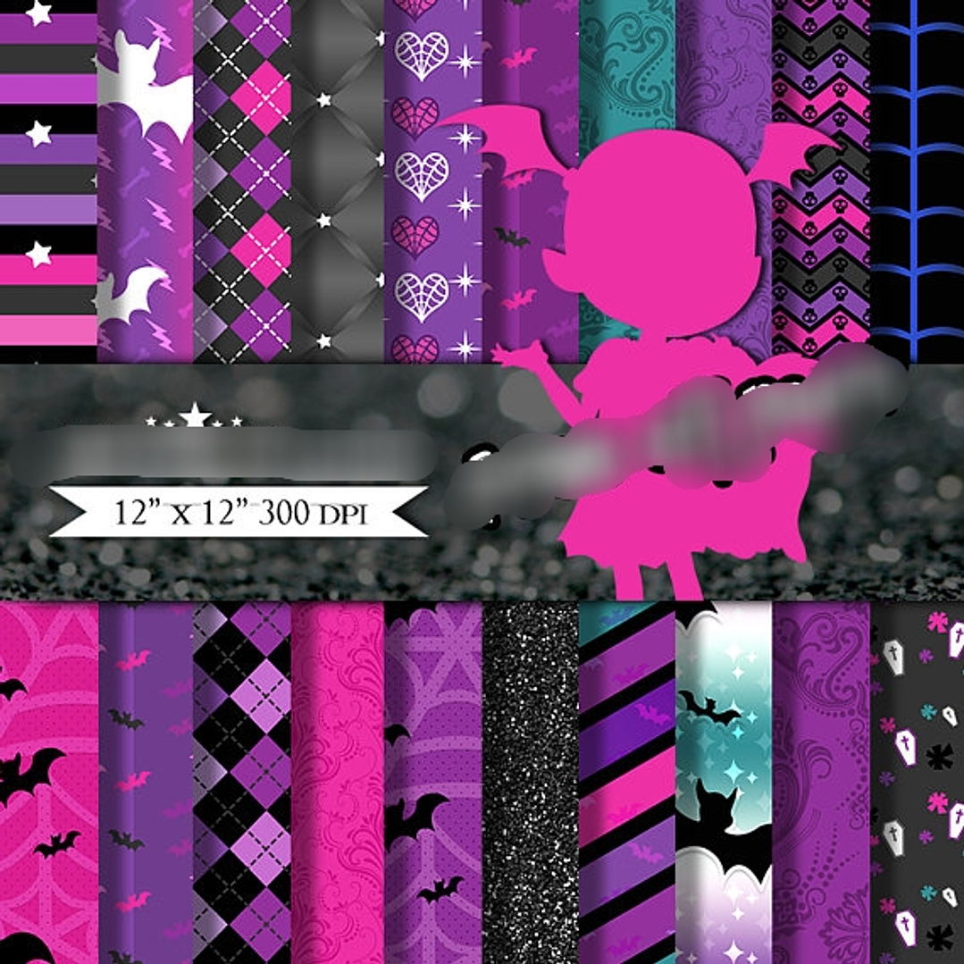 Kit Digital Papéis Vampirina  1