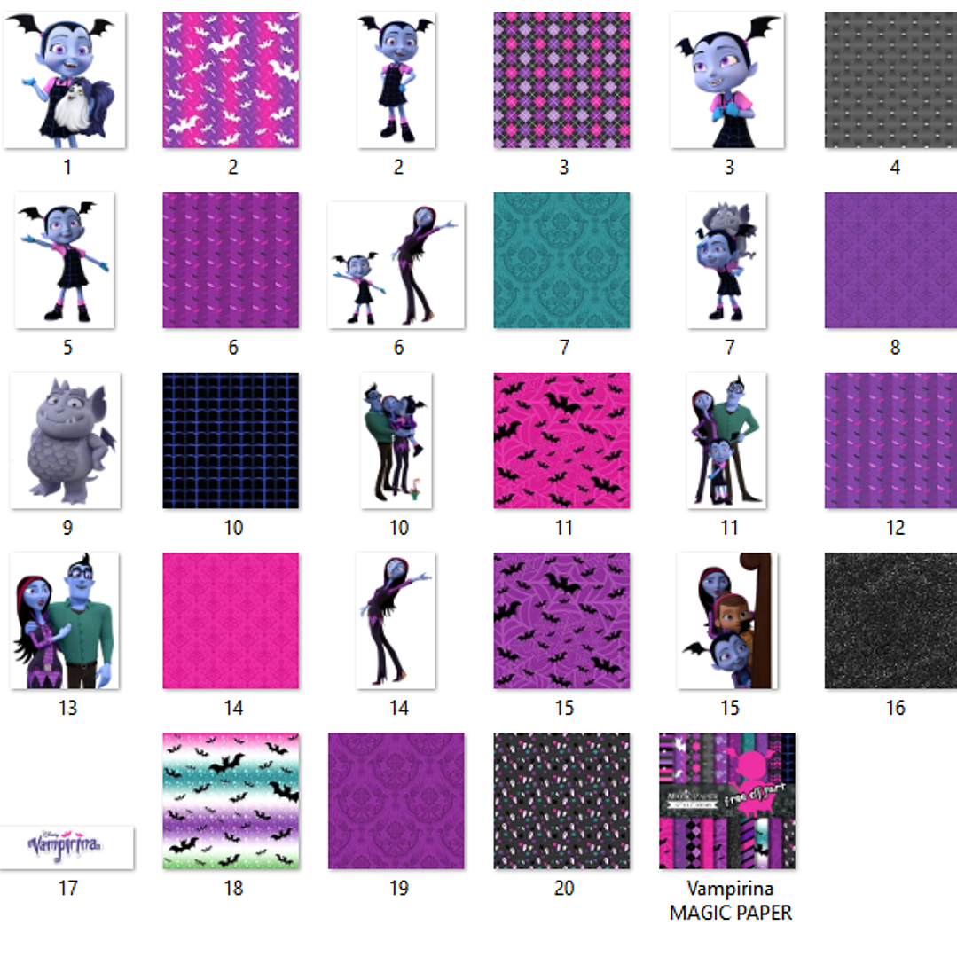 Kit Digital Papéis Vampirina  2