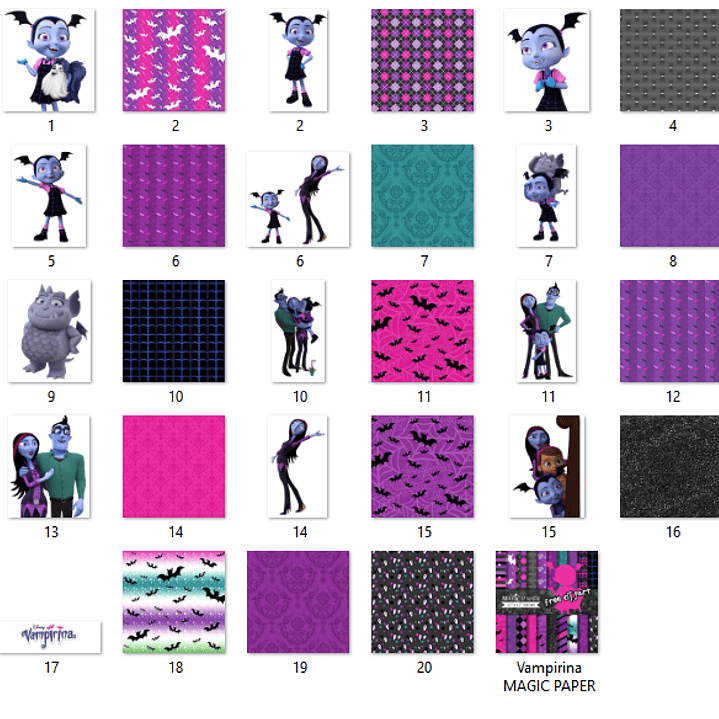 Kit Digital Papéis Vampirina  2