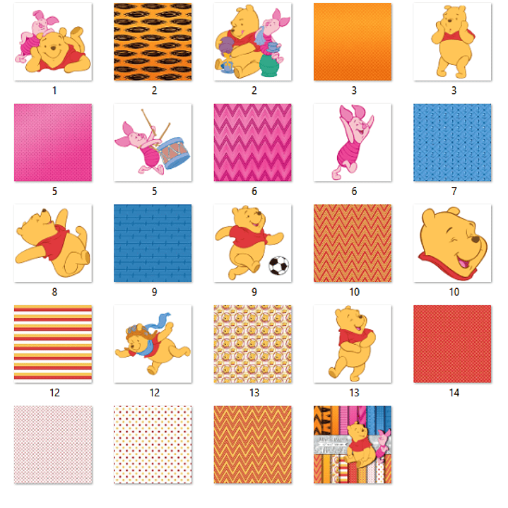 Kit Digital Papéis Ursinho Pooh  2