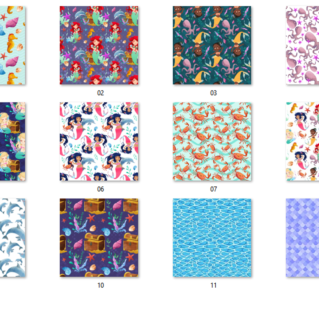Kit Digital Papéis Esquadrão Sereia  2