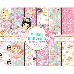 Kit Digital Papéis Minha Pequena Bailarina 