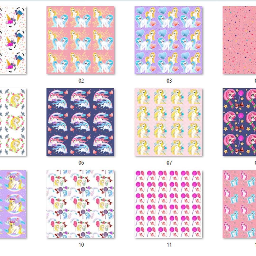 Kit Digital Papéis Unicórnios  2