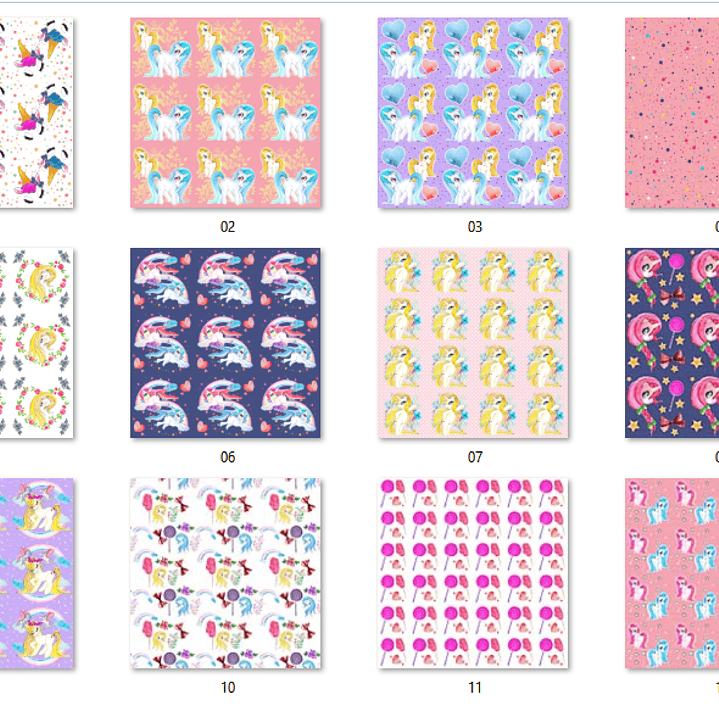 Kit Digital Papéis Unicórnios  2