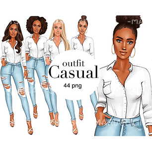 Kit Digital Mulher Roupa Casual