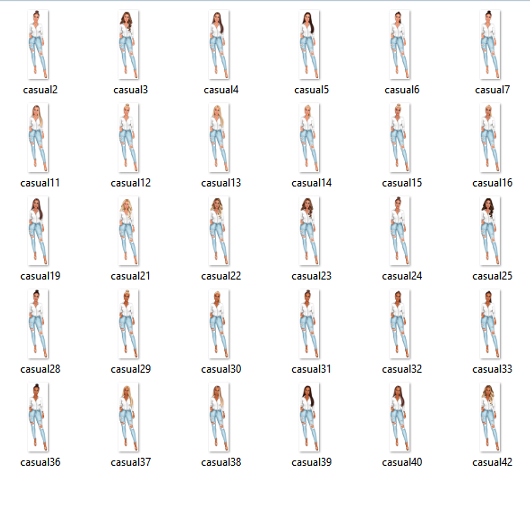 Kit Digital Mulher Roupa Casual 2