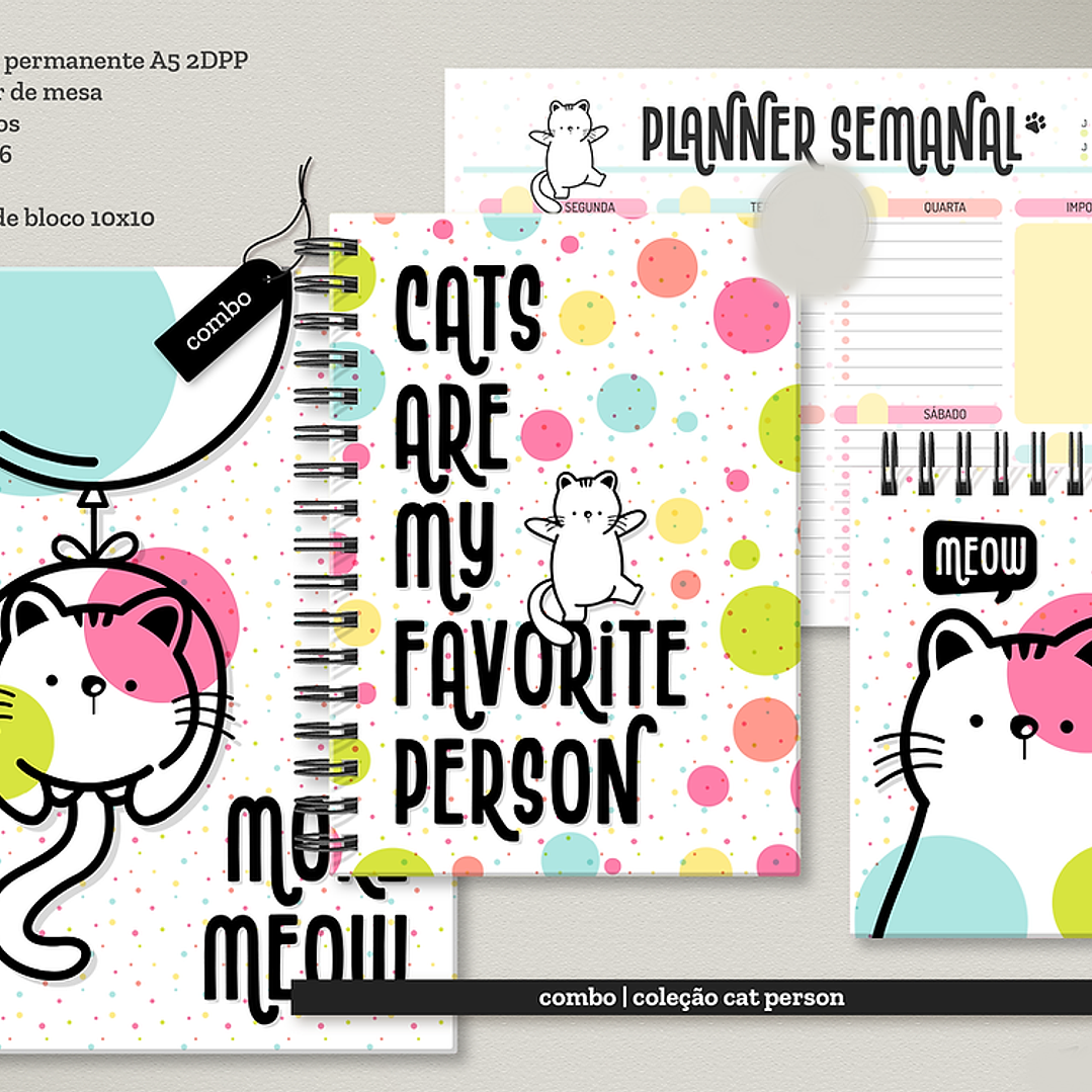 Arquivo Combo Encadernação Cat Person 1