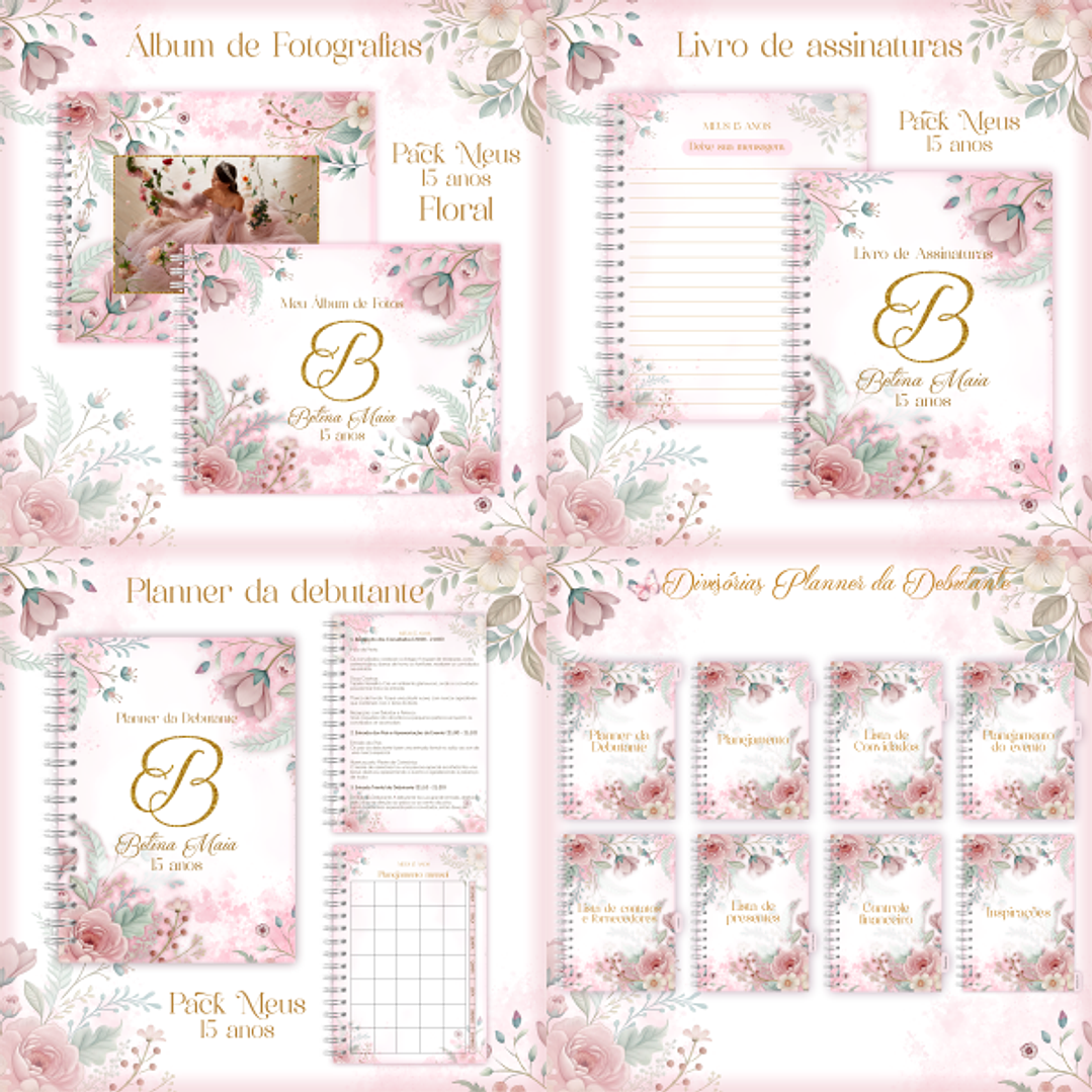 Arquivo Combo 15 anos Debutante Floral 1