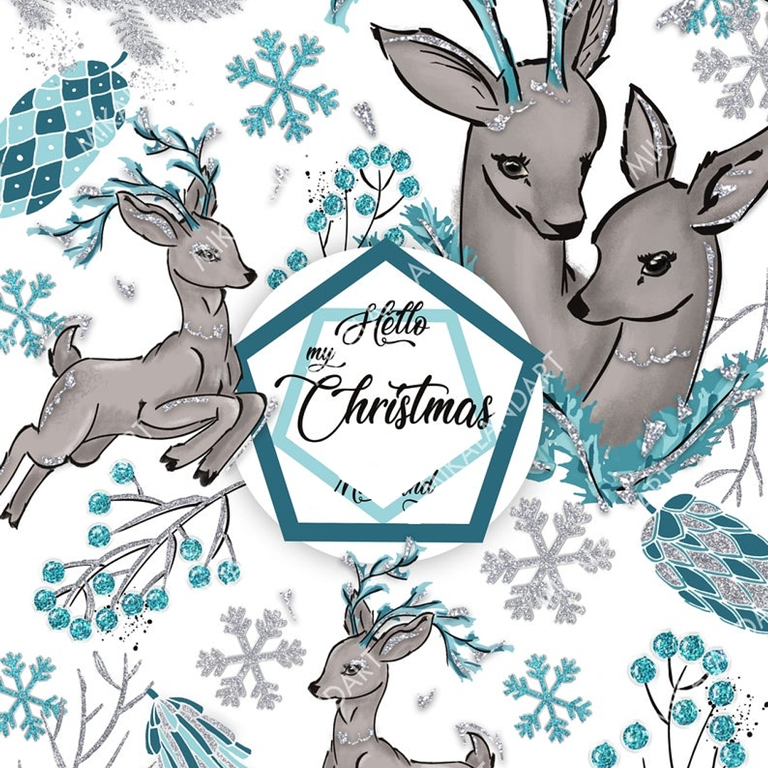 Kit Digital Veados de Natal  1