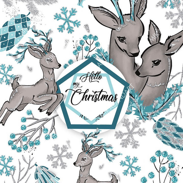 Kit Digital Veados de Natal  1