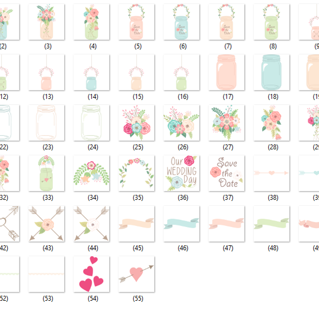 Kit Digital Potes de Vidro para Casamento 2