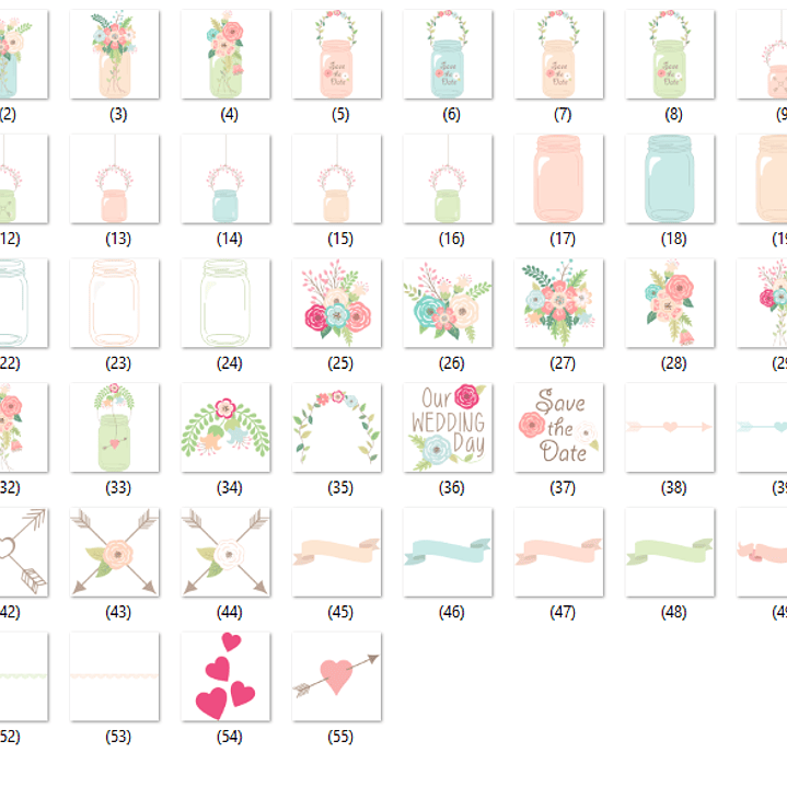 Kit Digital Potes de Vidro para Casamento 2