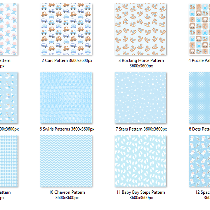 Kit Digital Papéis Azul Baby Boy  2