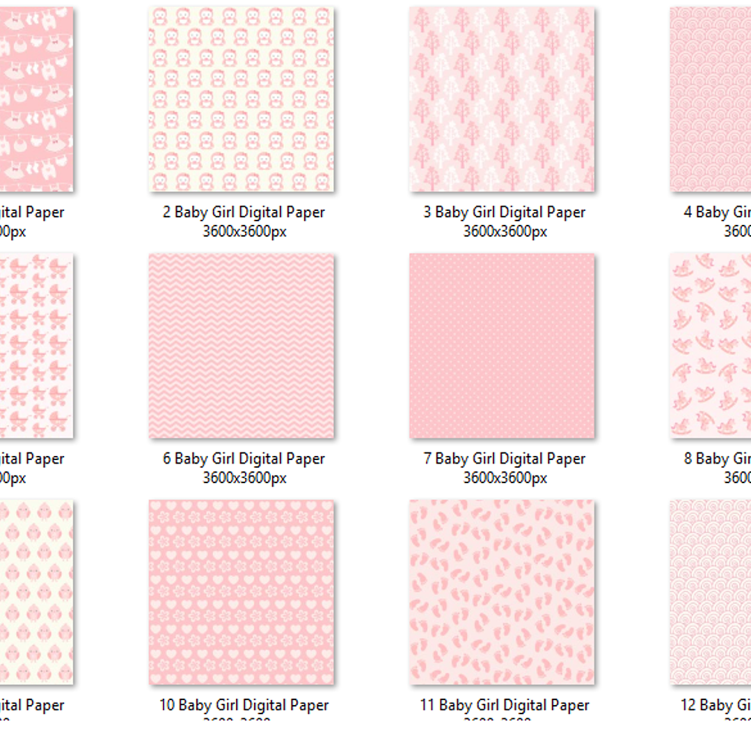 Kit Digital Papéis Rosa Baby Girl 2