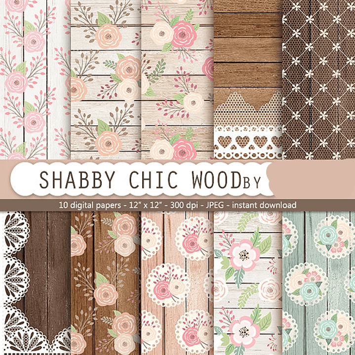 Kit Digital Papéis Estilo Madeira  1